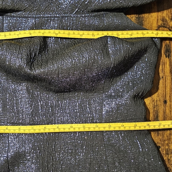 Teri Jon Sapphire Blue Jacquard Off Shoulder Column Gown - Picture 8 of 9